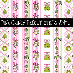 Pink Grinch precut strips 12x12 vinyl sheet