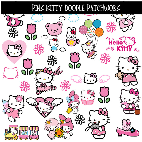 Pink Kitty Doodle Patchwork Set – Kraft Craze