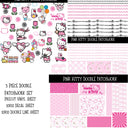 Pink Kitty Doodle Patchwork Set