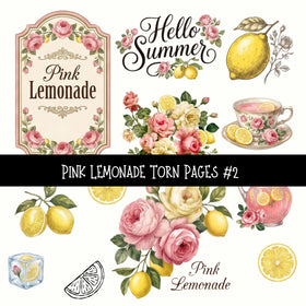 Pink Lemonade Torn Pages UV DTF Decal sheets 5 designs available