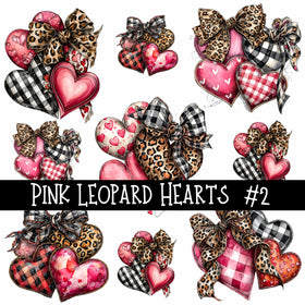 Pink Leopard Hearts UV Decal sheets 3 to choose from