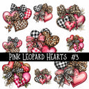 Pink Leopard Hearts UV Decal sheets 3 to choose from