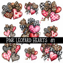 Pink Leopard Hearts UV Decal sheets 3 to choose from