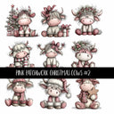 Pink Patchwork Cows Christmas UV Decal sheets 3 to choose from