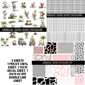 Whimsical Safari Doodle Patchwork Set