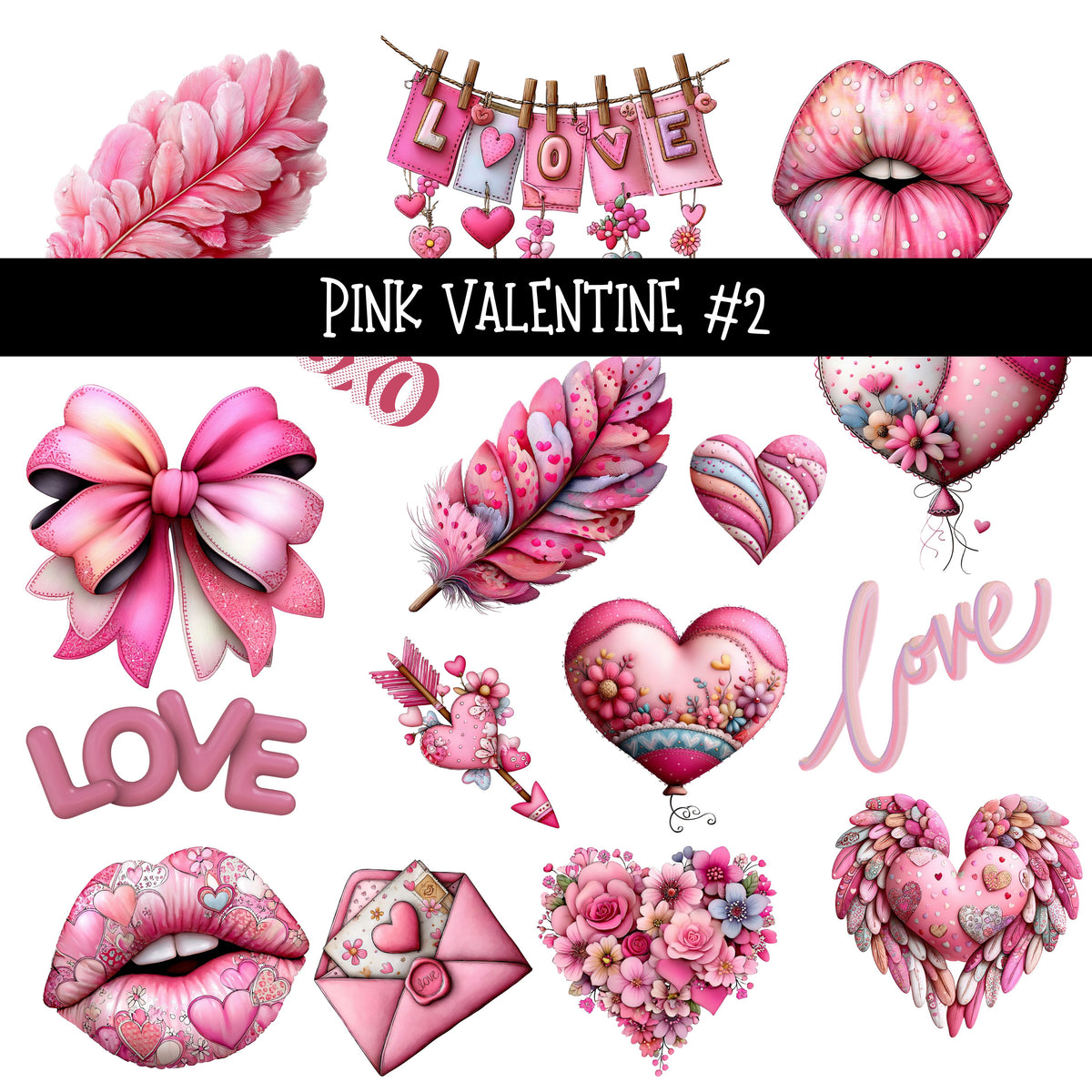 Pink Valentine UV DTF Decal sheets 2 to choose from