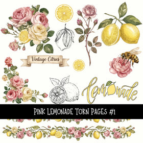 Pink Lemonade Torn Pages UV DTF Decal sheets 5 designs available