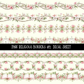 Pink Religious Borders- Uv Dtf Decal Sheet