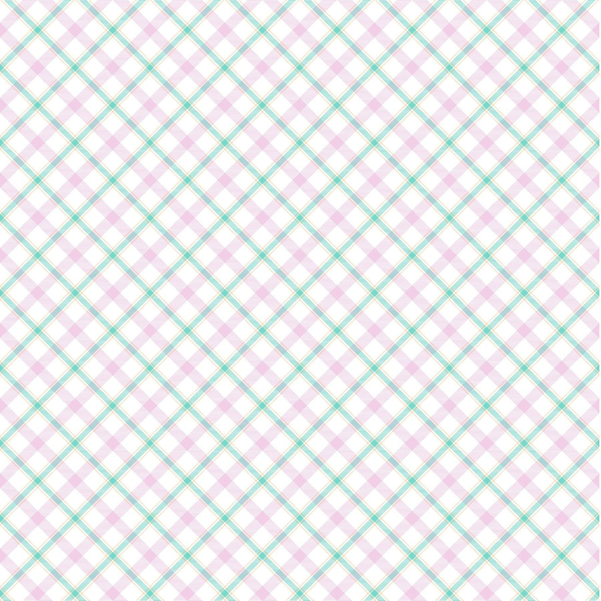 Pink And Teal Plaid - Adhesive Vinyl