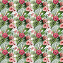 Pink and White Tropical Florals Adhesive Vinyl