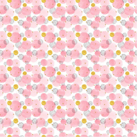 Pink And Gold Circles - Adhesive Vinyl