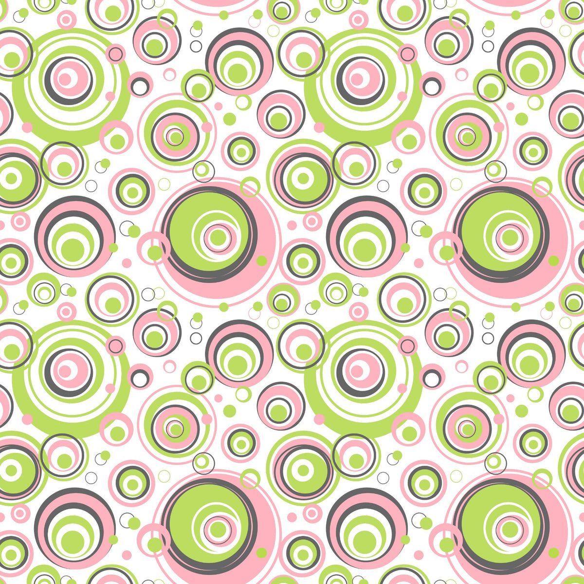 Pink And Green Circles - Adhesive Vinyl