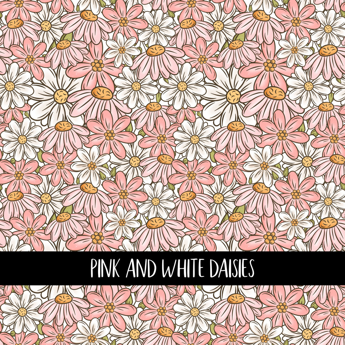 Pink and white daisies vinyl sheet