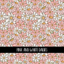 Pink and white daisies vinyl sheet