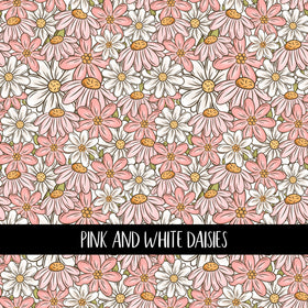 Pink and white daisies vinyl sheet