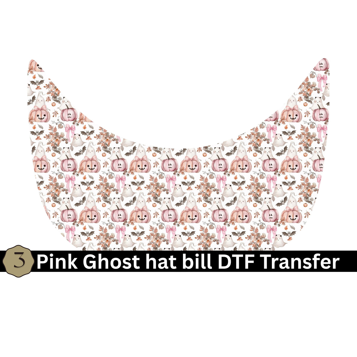 Pink Ghost Hat Bill Transfer