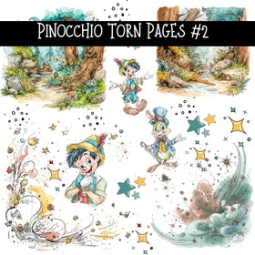 Pinocchio Torn Pages UV DTF Decal sheets 5 Designs available