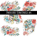 Pinocchio Torn Pages UV DTF Decal sheets 5 Designs available