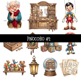 Pinocchio Torn Pages UV DTF Decal sheets 5 Designs available