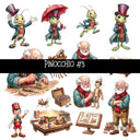 Pinocchio Torn Pages UV DTF Decal sheets 5 Designs available