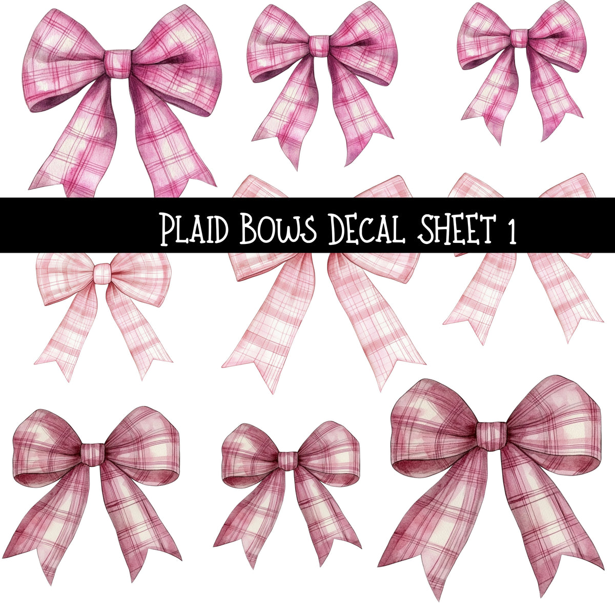 Plaid Bows UV DTF Decal sheets 5 to choose from