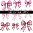 Plaid Bows UV DTF Decal sheets 5 to choose from