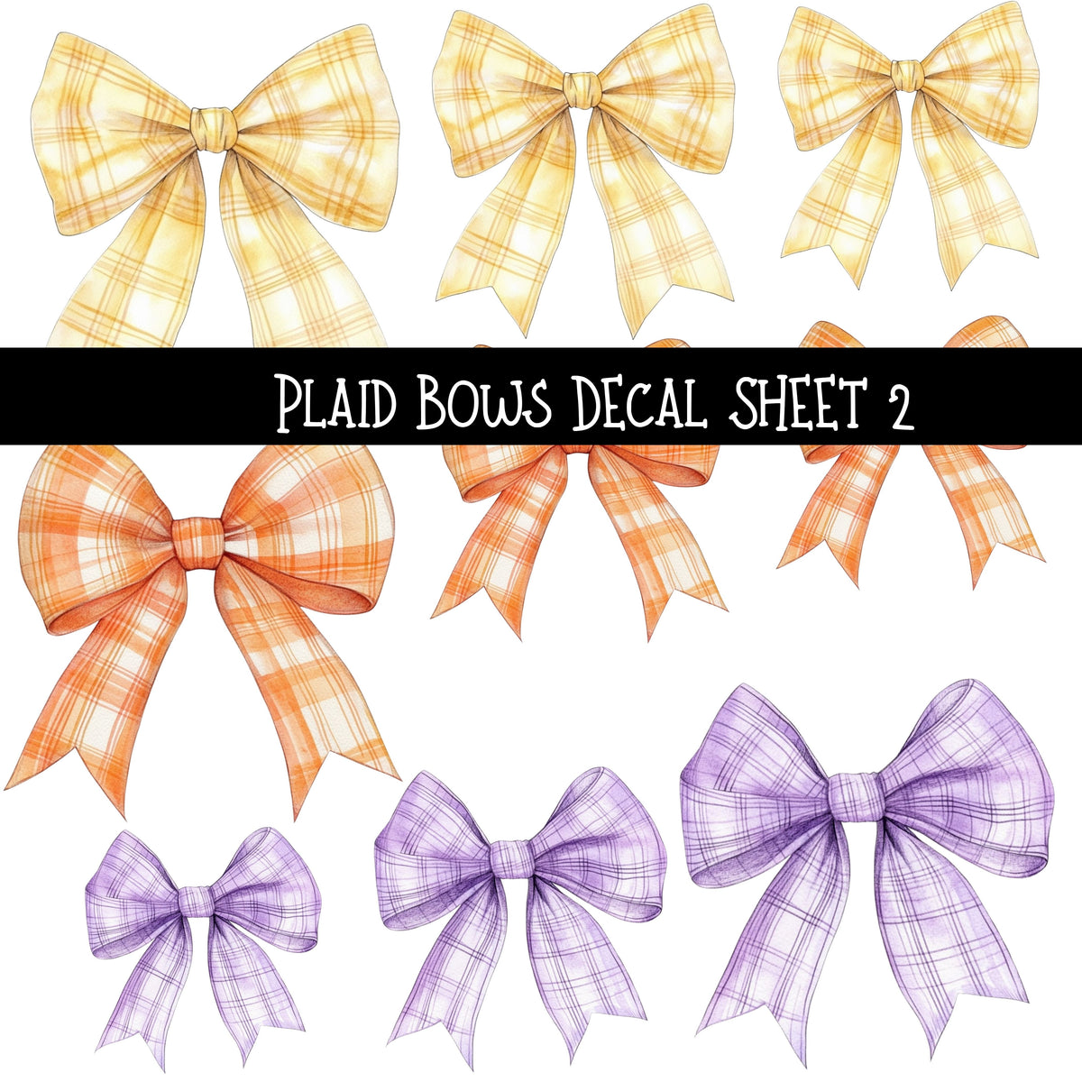 Plaid Bows UV DTF Decal sheets 5 to choose from