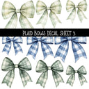 Plaid Bows UV DTF Decal sheets 5 to choose from
