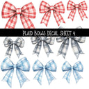 Plaid Bows UV DTF Decal sheets 5 to choose from