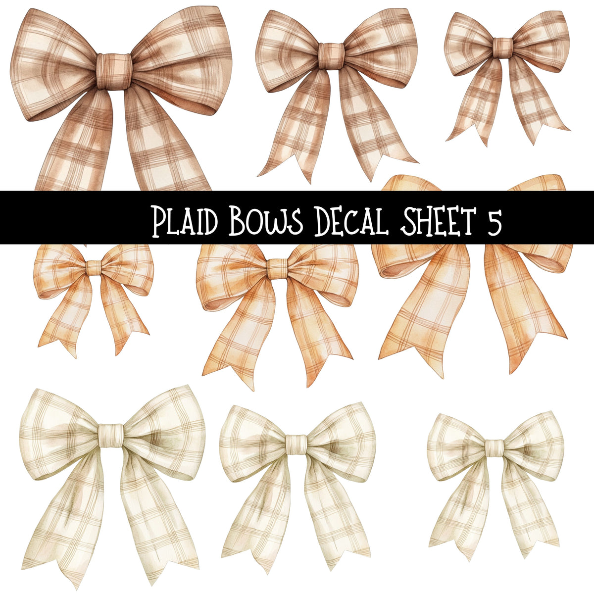 Plaid Bows UV DTF Decal sheets 5 to choose from