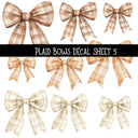 Plaid Bows UV DTF Decal sheets 5 to choose from
