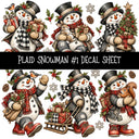 Plaid Snowmen UV DTF Decal sheets 12 Designs available