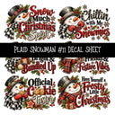 Plaid Snowmen UV DTF Decal sheets 12 Designs available