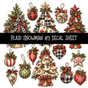 Plaid Snowmen UV DTF Decal sheets 12 Designs available