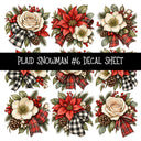 Plaid Snowmen UV DTF Decal sheets 12 Designs available