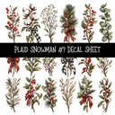 Plaid Snowmen UV DTF Decal sheets 12 Designs available