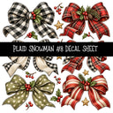 Plaid Snowmen UV DTF Decal sheets 12 Designs available