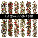Plaid Snowmen UV DTF Decal sheets 12 Designs available