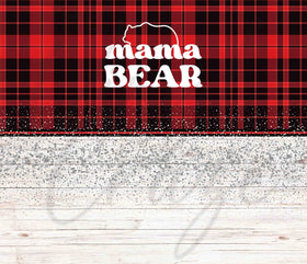 Plaid Wood Mama Bear 20 or 30 oz Skinny Wrap