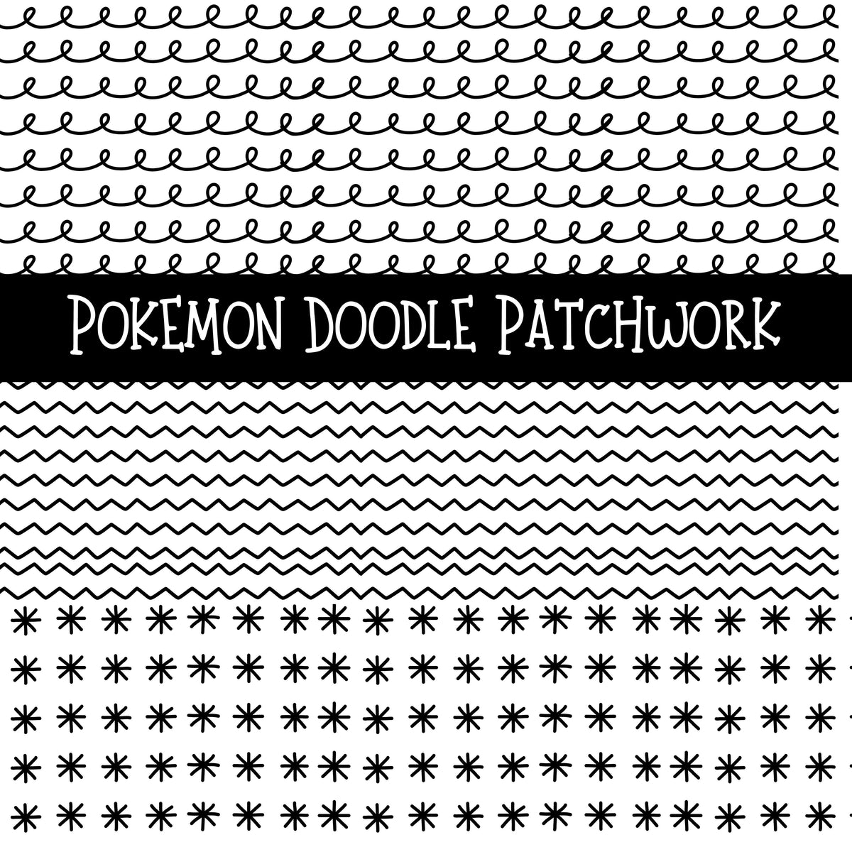 Pokemon UV DTF Doodle Patchwork Set