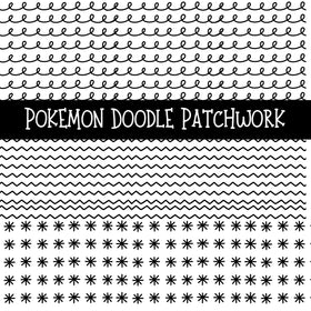 Pokemon UV DTF Doodle Patchwork Set