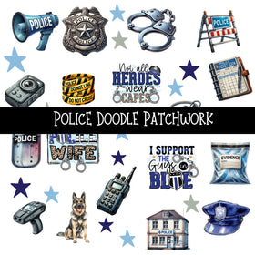 Police Doodle Patchwork Set