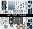 Police Doodle Patchwork Set