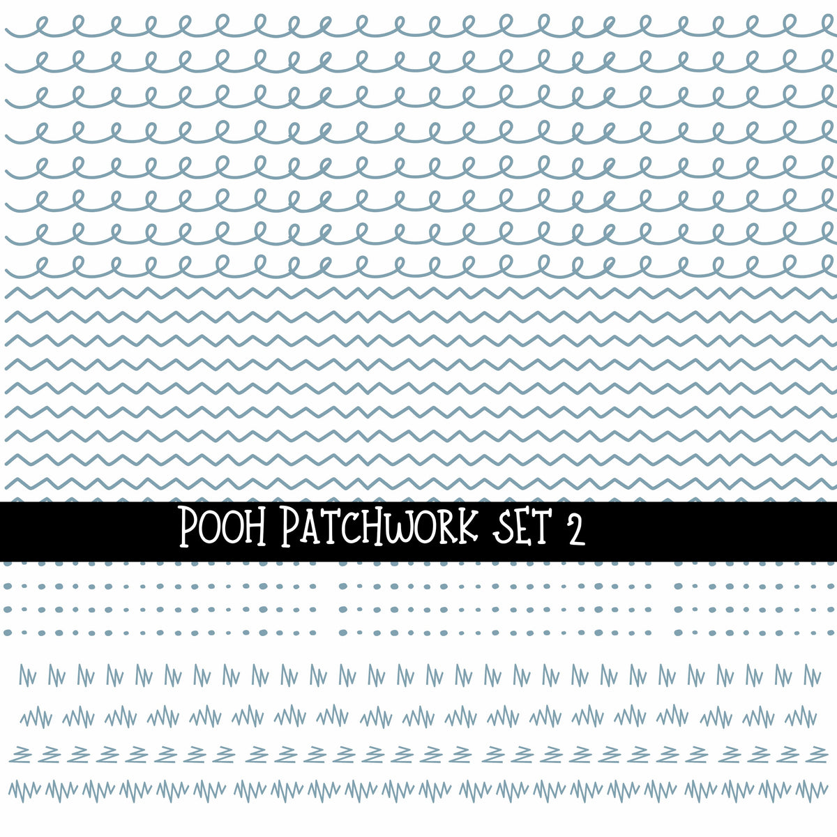 Pooh Doodle Patchwork Set #2