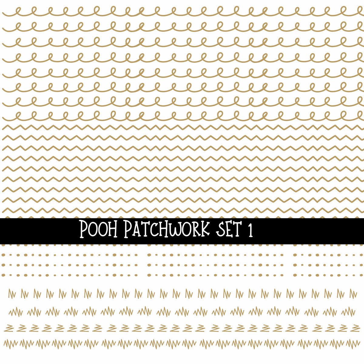 Pooh Doodle Patchwork Set #1