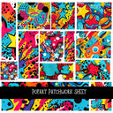 Pop Art Patchwork precut vinyl sheet available in 12x12 or 6x6 sizes