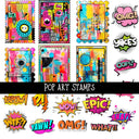 Pop Art Stamps UV DTF Decal sheet