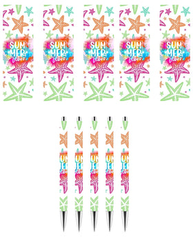 Summer Vibes UV DTF Pen Wraps set of 5