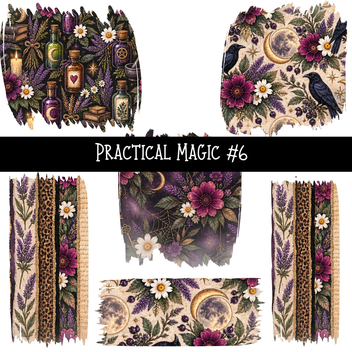 Practical Magic Torn Pages UV DTF Decal sheets 6 Designs available