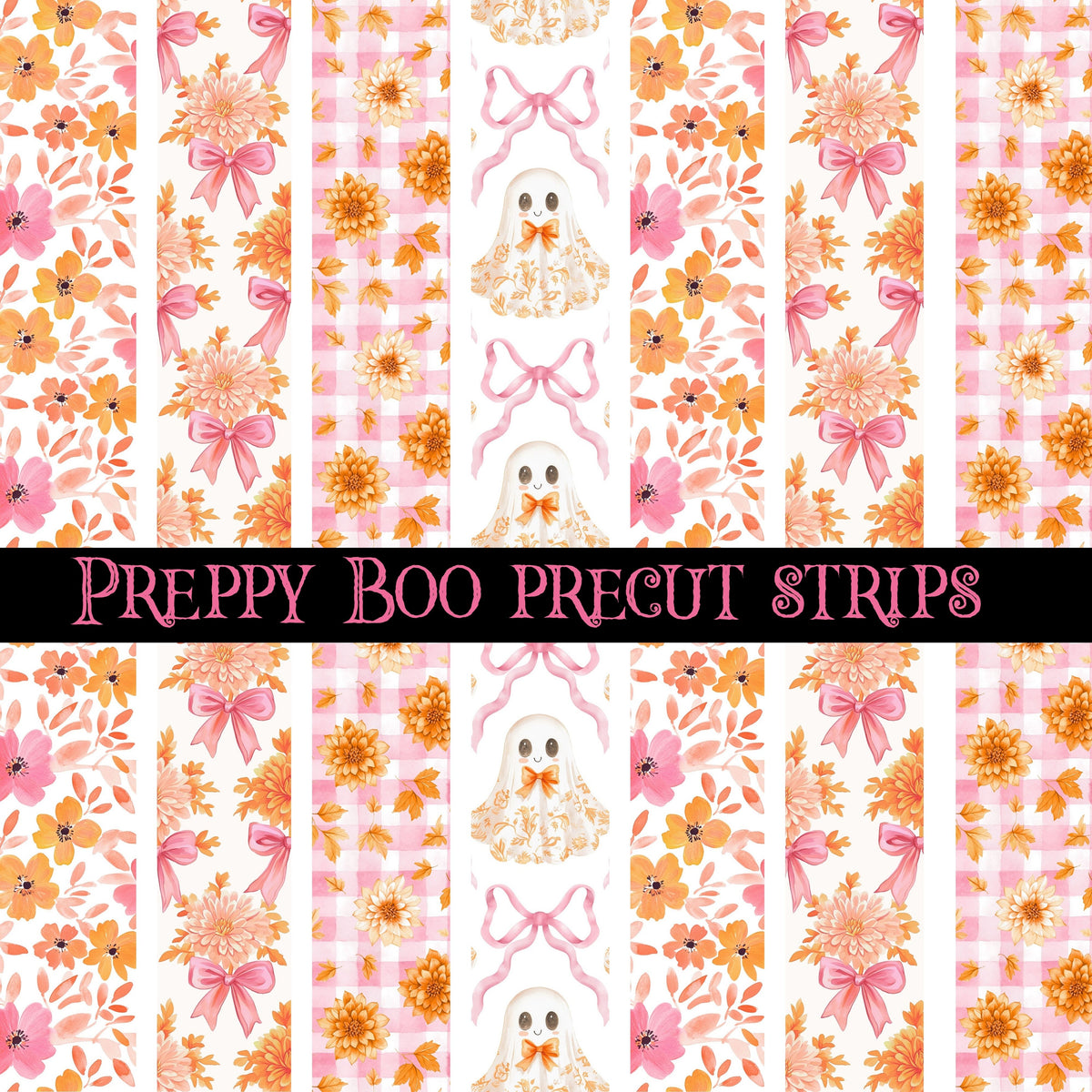 Preppy Boo precut Strips 12x12 vinyl sheet